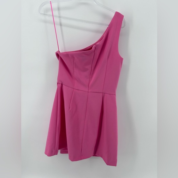 NWT FRENCH CONNECTION Whisper One Shoulder Mini Dress Morning Glory Barbie Sz 6 - Picture 5 of 14